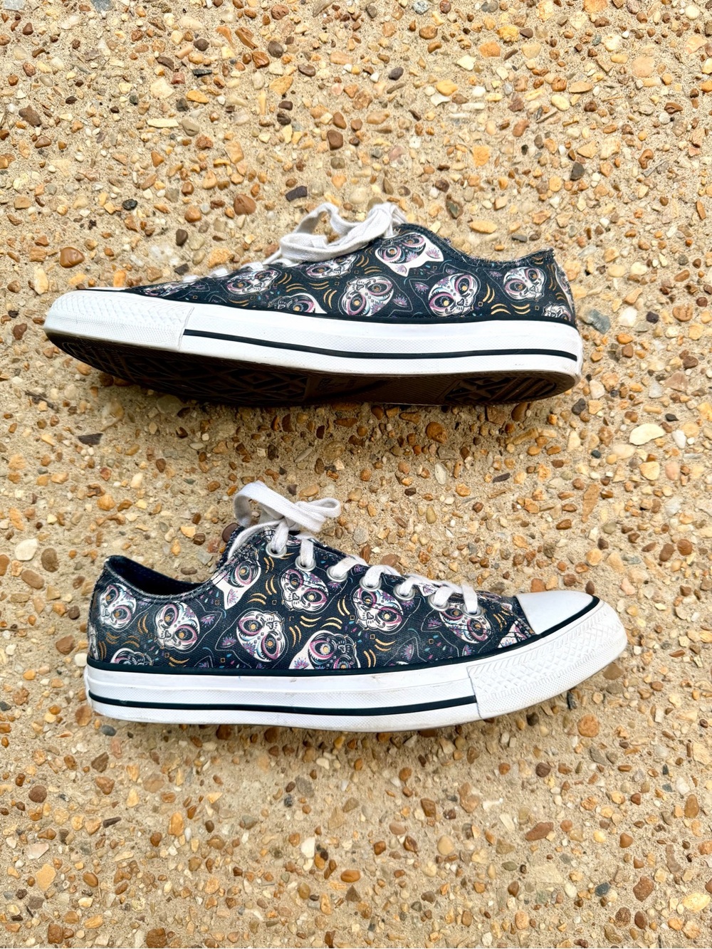 Converse CTAS Lo Sugar Skull Cat Halloween Chucks Unisex 9 11